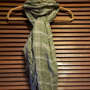 Unbranded | Plaid Print Thin Fringe Blanket Scarf